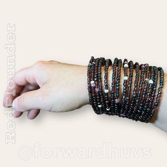 Bundle Sale 3 for $15 | Extra Wide 15-Strand Beaded Cuff Bracelet - Picture 1 of 7